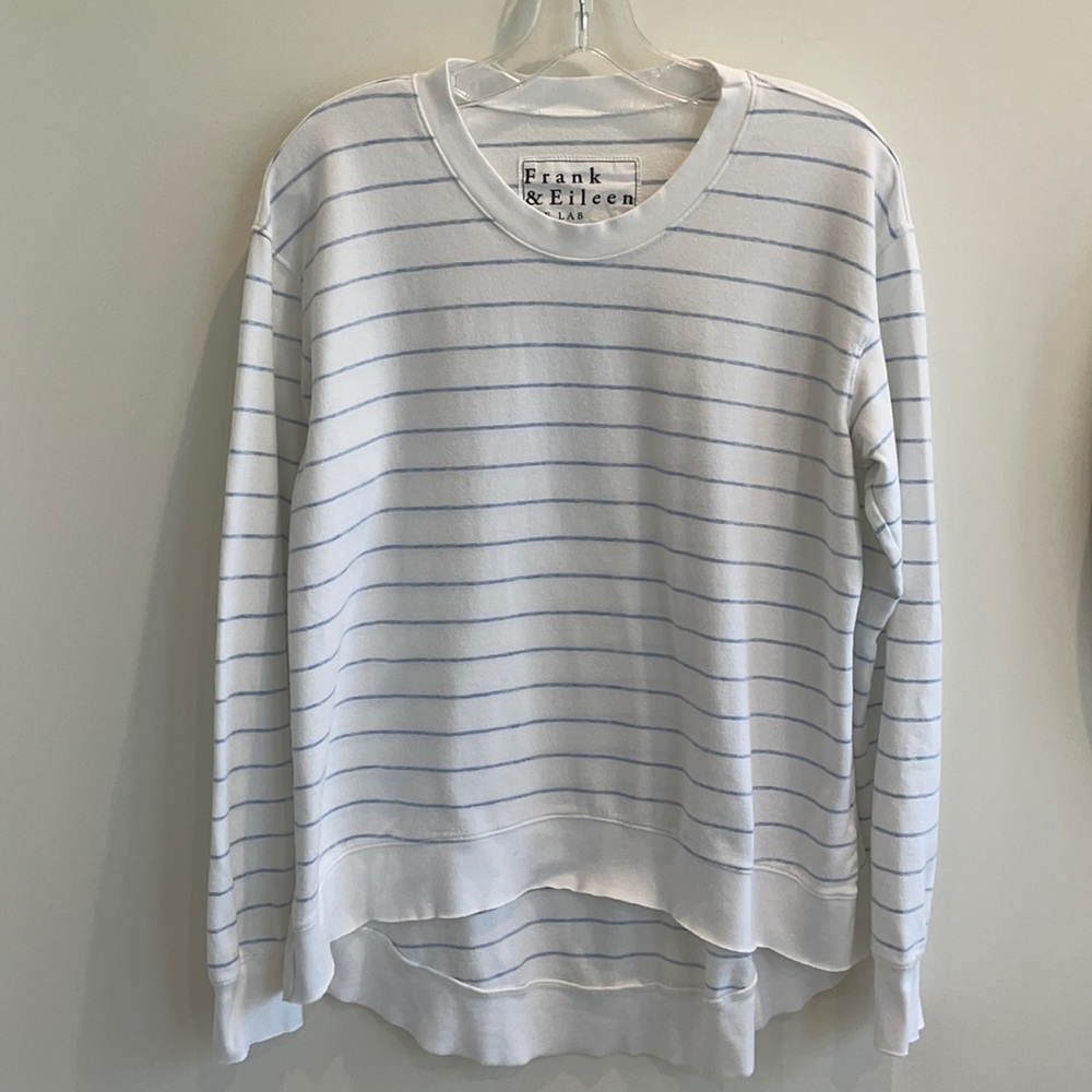 Tee Lab Graceful Lightweight Sweatshirt. Wht & Oxford Blue Stripe
Frank & Eileen